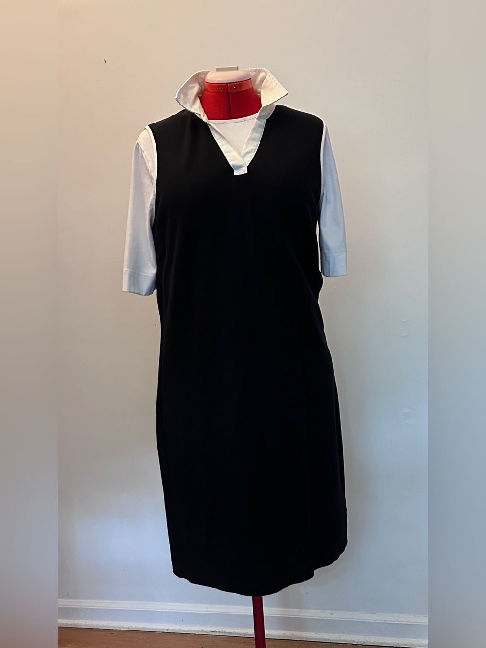 C&B Sport by Croft & Barrow Black & White Dress | Size L | 100% Cotton